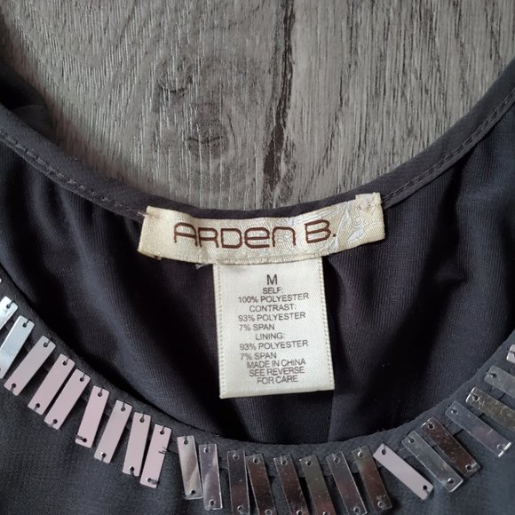 Arden B Gray Chiffon Sequins Cold Shoulder Dress - Picture 5 of 5